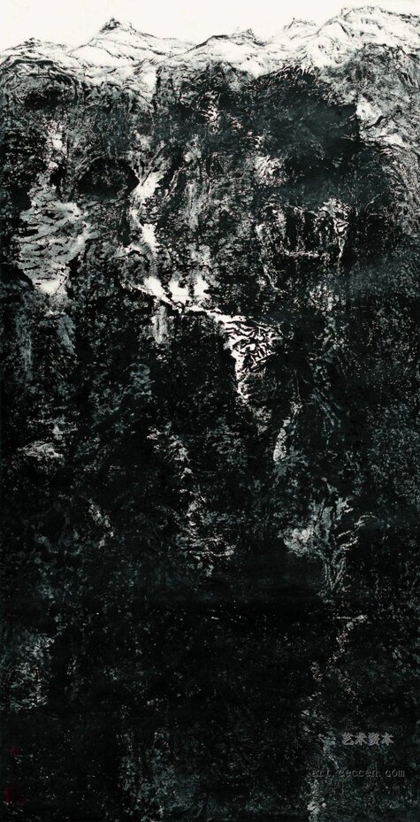 黑山厚土曾来德 焦墨 244X122cm 2007年